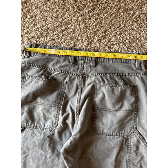 Upcycled Realtree Patched Blue Mountain 34x30 Olive Green Carpenter Work Pants - Picture 5 of 7